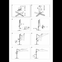 Ombrellone alluminio montana 3x4h2,85m sabbia palo laterale