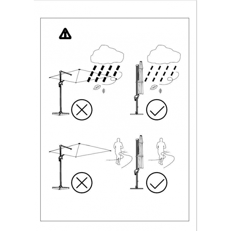 Ombrellone alluminio montana 4x4h2,95 bianco palo laterale