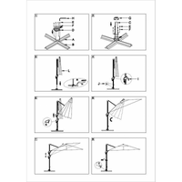 Ombrellone alluminio montana 4x4h2,95m grigio palo laterale