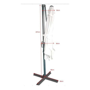 Ombrellone alluminio new michigan 2x3h2,55m senza mantovana sabbia