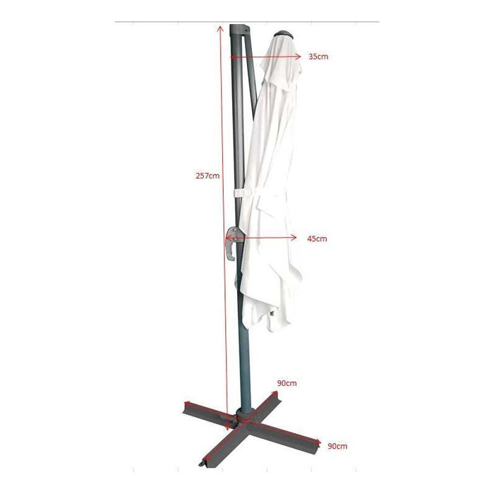 Ombrellone alluminio new michigan 2x3h2,55m senza mantovana sabbia