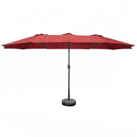 Twin - Ombrellone da giardino a doppio tettuccio con palo centrale da Ø48 mm e telo in poliestere con airvent. Doppio ombrellone da giardino terrazzo o piscina. 4,50X2,65 MT bordeaux