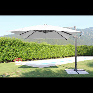 OMBRELLONE CON LED 3 X 3 PITAGORA ANTRACITE TELO GRIGIO