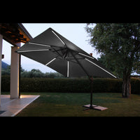 OMBRELLONE CON LED 3 X 4 PITAGORA ANTRACITE TELO GRIGIO