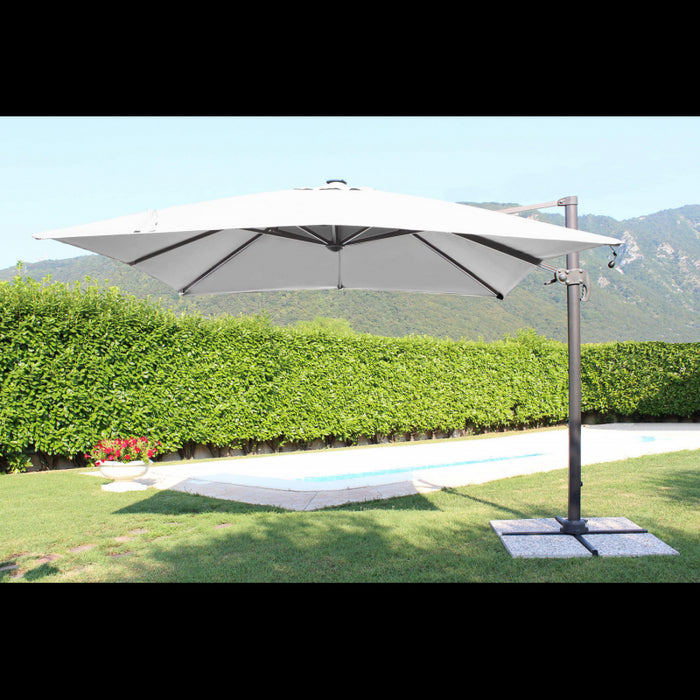 OMBRELLONE CON LED 3 X 4 PITAGORA ANTRACITE TELO GRIGIO