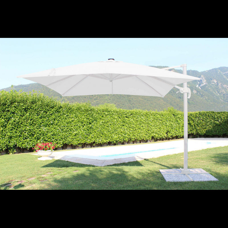 OMBRELLONE CON LED 3 X 4 PITAGORA BIANCO TELO BIANCO