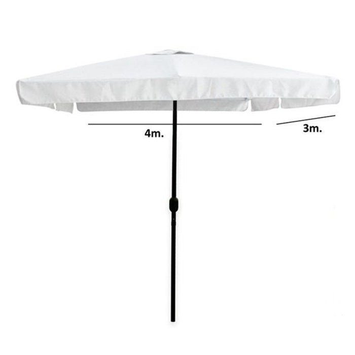 Trade Shop - Ombrellone Da Giardino 3x4 Mt Arredo Esterno Balcone Terrazzo Patio Bianco 223238 -        