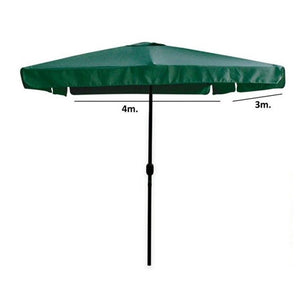 Trade Shop - Ombrellone Da Giardino 3x4 Mt Arredo Esterno Balcone Terrazzo Patio Verde 223235 -        