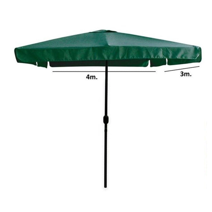 Trade Shop - Ombrellone Da Giardino 3x4 Mt Arredo Esterno Balcone Terrazzo Patio Verde 223235 -        