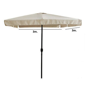 Trade Shop - Ombrellone Da Giardino Arredo Esterno Balcone Terrazzo Patio 3x3 Mt Beige 223231 -        