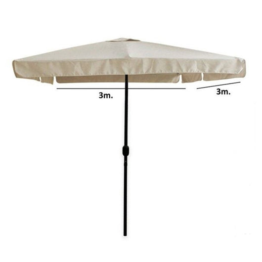 Trade Shop - Ombrellone Da Giardino Arredo Esterno Balcone Terrazzo Patio 3x3 Mt Beige 223231 -        