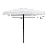 Trade Shop - Ombrellone Da Giardino Arredo Esterno Balcone Terrazzo Patio 3x3 Mt Bianco 223233 -        