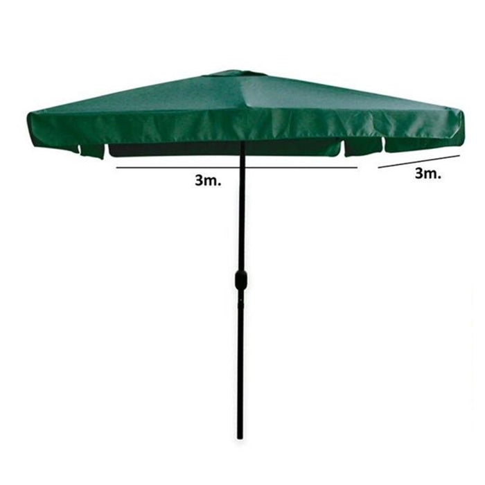 Trade Shop - Ombrellone Da Giardino Arredo Esterno Balcone Terrazzo Patio 3x3 Mt Verde 223230 -        