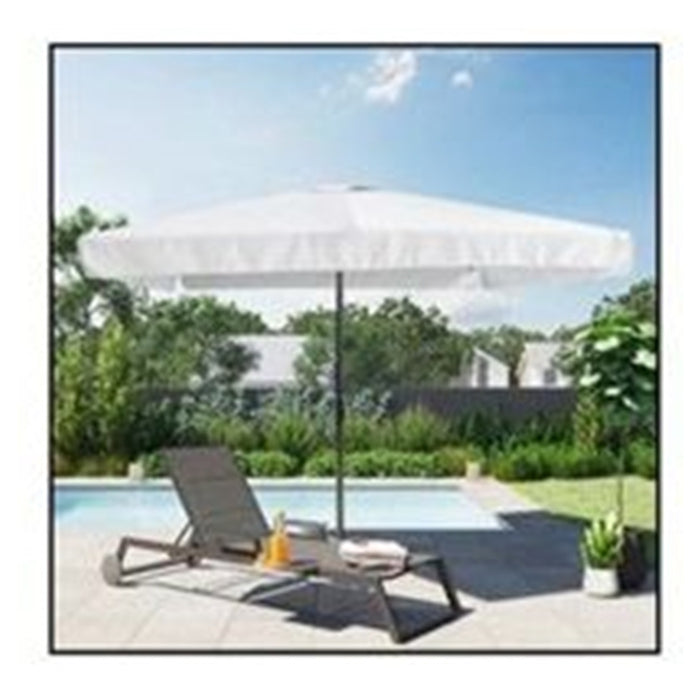 Trade Shop - Ombrellone Da Giardino Esterno Balcone Terrazzo Bianco 3x2 Mt Con Manovella 223223 -        