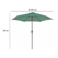 Trade Shop - Ombrellone Da Giardino Gazebo In Alluminio Ombrello Parasole 247xø300cm Verde 206420 -        