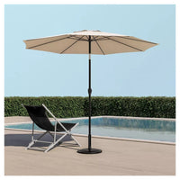 Trade Shop - Ombrellone Da Giardino Gazebo Ombrello Parasole 236xø270cm Beige Con Manovella 206424 -        