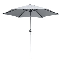Trade Shop - Ombrellone Da Giardino Gazebo Ombrello Parasole 236xø270cm Grigio Con Manovella 206425 -        