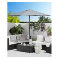 Trade Shop - Ombrellone Da Giardino Parasole Piscina Terrazza ø270x220cm Grigio Manovella 017059 -        
