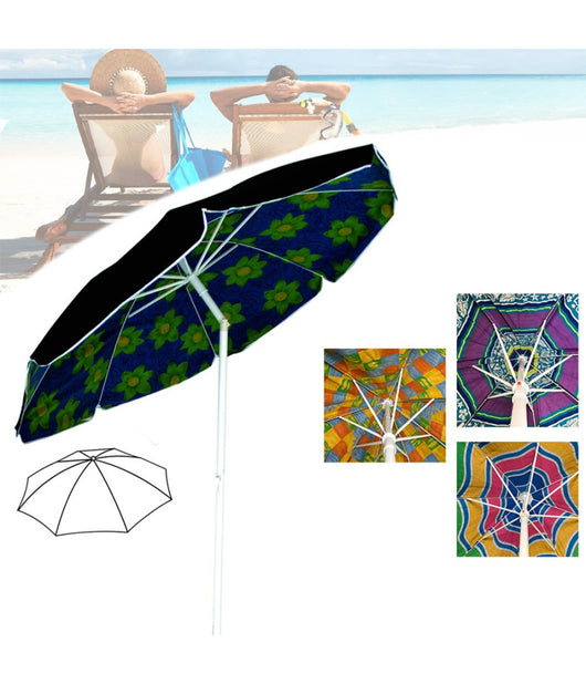 Ombrellone Da Spiaggia Diametro 200 Cm Antivento Con Snodo + Sacca Con Tracolla         