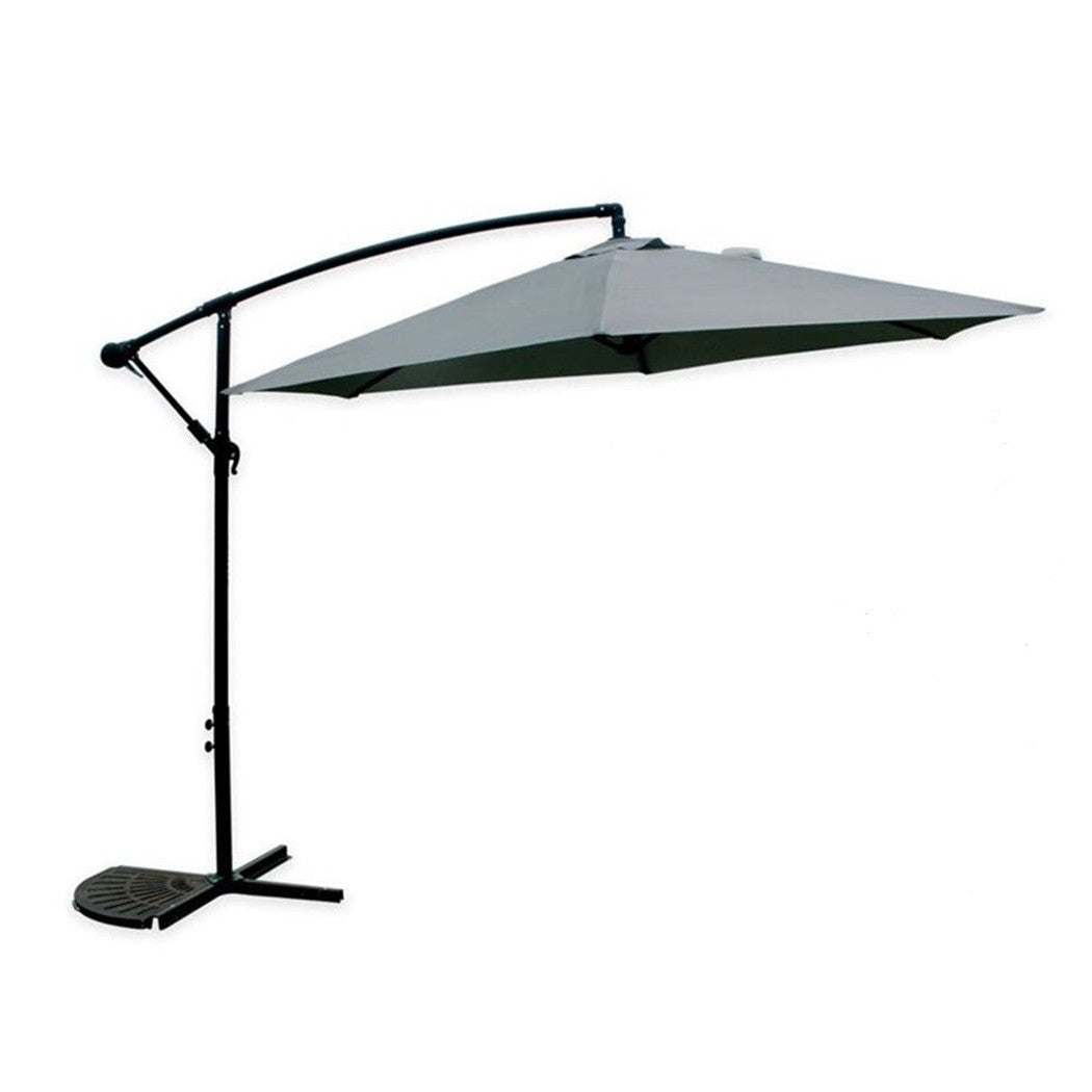 Trade Shop - Ombrellone Decentrato Parasole Balcone Da Giardino Spiaggia ø3mt Con Base 206428 -        