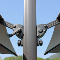 OMBRELLONE DOPPIO 3 X 3 ARCHIMEDE ANTRACITE TELO TAUPE