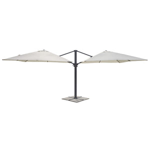 Ombrellone doppio MOIA da 3x3 mt con fusto antracite contract