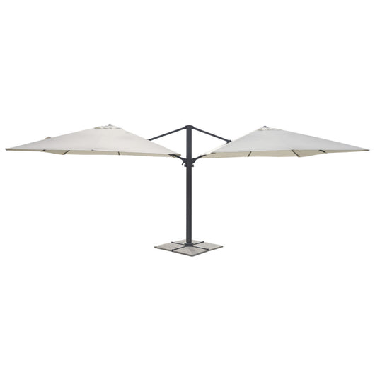 Ombrellone doppio MOIA da 3x3 mt con fusto antracite contract