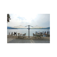 Ombrellone doppio MOIA da 3x3 mt con fusto antracite contract