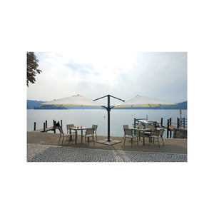 Ombrellone doppio MOIA da 3x3 mt con fusto antracite contract