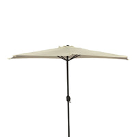 Mezza Luna - Ombrellone a mezza luna con palo centrale da Ø38 mm e telo in poliestere da 180gr/mq con airvent. Ombrellone da balcone o terrazzo ecrù L300xP150xH250 cm