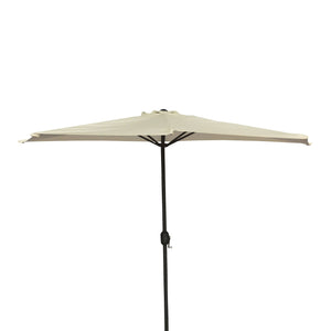 Mezza Luna - Ombrellone a mezza luna con palo centrale da Ø38 mm e telo in poliestere da 180gr/mq con airvent. Ombrellone da balcone o terrazzo ecrù L300xP150xH250 cm