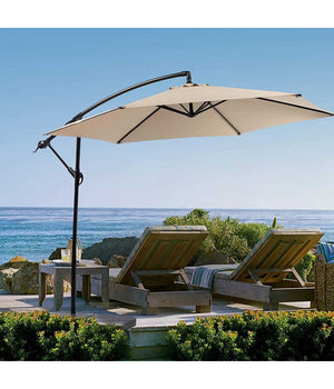 Ombrellone Giardino Decentrato 3x3 Con Pendente Palo Alluminio Gazebo Antivento  Verde       