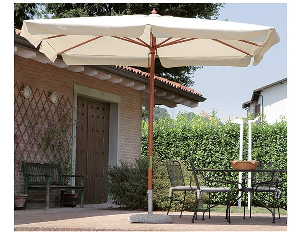 Ombrellone quadrato da giardino 3×3 mt in legno con palo centrale con carrucola Tomaino 1003 