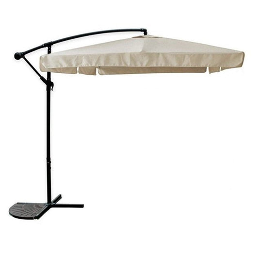 Trade Shop - Ombrellone Laterale Da Giardino Protezione Sole 2x3mt Impermeabile Beige Con Base 223211 -
