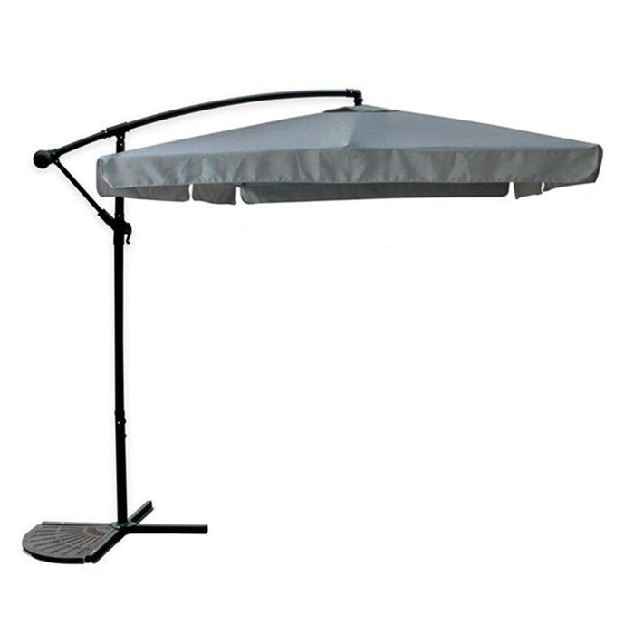 Trade Shop - Ombrellone Laterale Da Giardino Protezione Sole 2x3mt Impermeabile Grigio Con Base 223212 -        