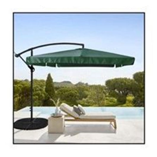 Trade Shop - Ombrellone Laterale Da Giardino Protezione Sole 2x3mt Impermeabile Verde Con Base 223210 -