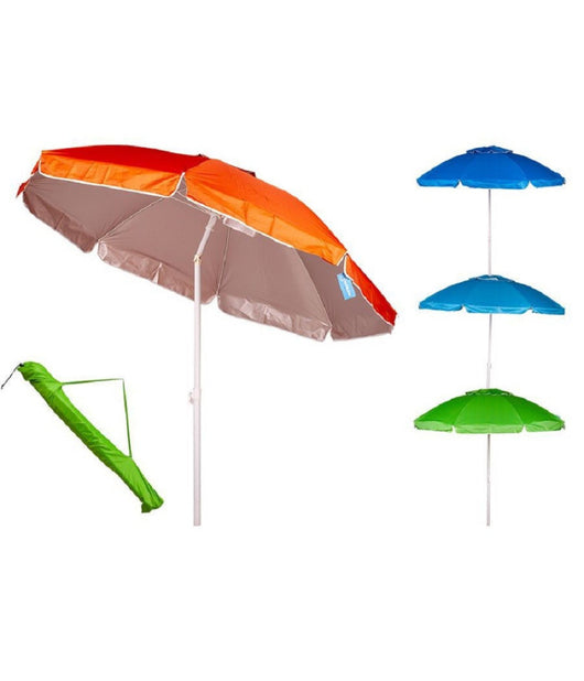 Ombrellone Mare 180 Cm Con Snodo Palo Acciaio Con Sacca Colori Assortiti 4096258         