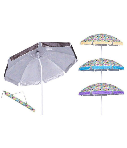 Ombrellone Mare 200 Cm Snodo 32 Stecche Nylon Borsa 4 Modelli Assortiti 4096242         