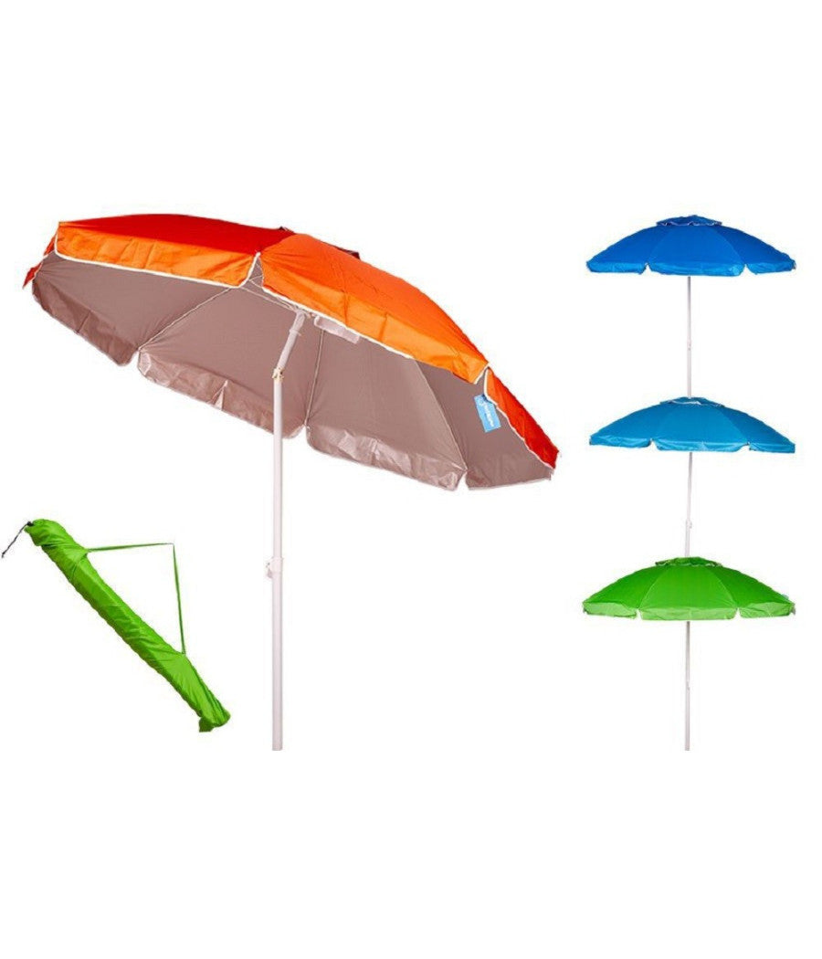 Ombrellone Mare 200cm Con Snodo Palo Acciaio Con Sacca Colori Assortiti 4096259         