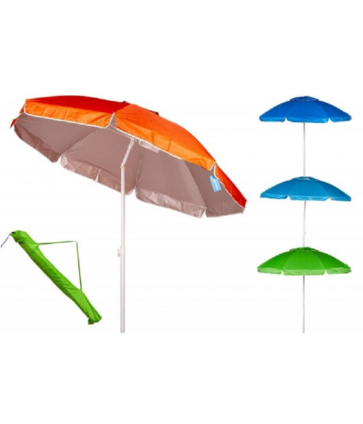 Ombrellone Mare 240cm Con Snodo Palo Acciaio Con Sacca Colori Assortiti 4096260         