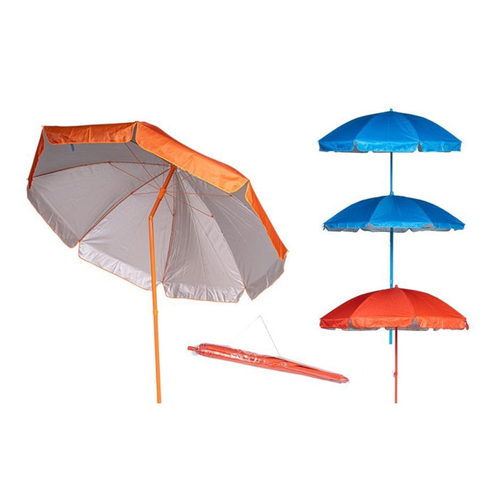 Trade Shop - Ombrellone Mare Spiaggia 180cm Tinta Unita Palo Colorato Con Snodo Sacca Trasporto 6699019 -