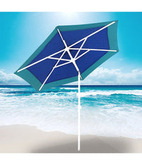 Ombrellone Mare Spiaggia Giardino Acciaio Grande 210cm Turchese Blu Con Custodia         