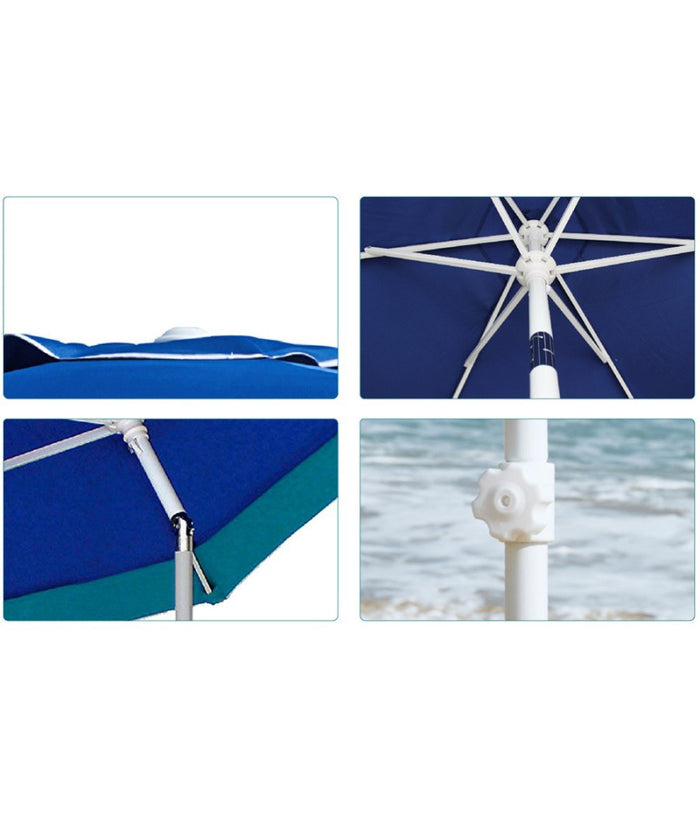 Ombrellone Mare Spiaggia Giardino Acciaio Grande 210cm Turchese Blu Con Custodia         