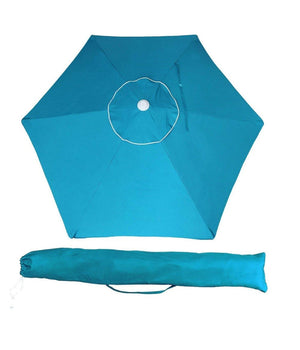 Ombrellone Mare Spiaggia Giardino Acciaio Inox Grande 210cm Azzurro Con Custodia         