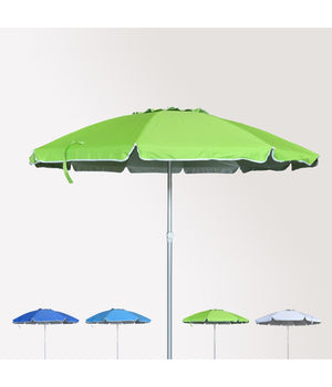 Ombrellone Mare Spiaggia Giardino Metallo 210 Cm Con Custodia Colore Verde         