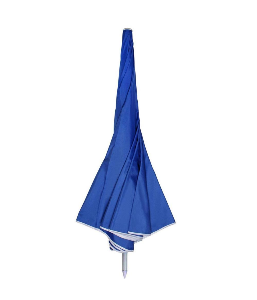 Ombrellone Mare Spiaggia Giardino Palo Alluminio E Tessuto Grande 240cm Blu         