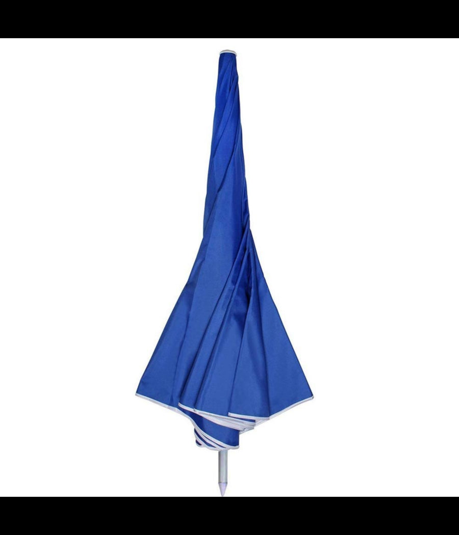 Ombrellone Mare Spiaggia Giardino Palo Alluminio E Tessuto Grande 240cm Blu         