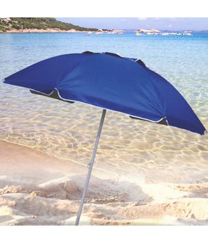 Ombrellone Mare Spiaggia Giardino Palo Alluminio E Tessuto Grande 240cm Blu         