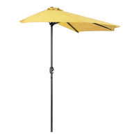Mezza Luna - Ombrellone a mezza luna con palo centrale da Ø38 mm e telo in poliestere da 180gr/mq con airvent. Ombrellone da balcone o terrazzo in giallo L300xP150xH250 cm