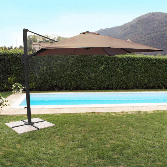 OMBRELLONE NETTUNO LUX NERO P/L 3 X 4 TELO TAUPE